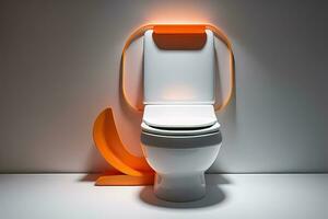 toilet bowl in modern bathroom. ai generative photo