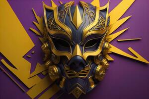 Mardi Gras mask isolated on solid color background. ai generative photo