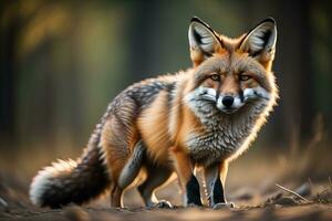 retrato de un rojo zorro, vulpes vulpes. ai generativo foto