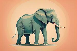 Vector illustration of an elephant. Isolated on a solid color background. ai generative photo