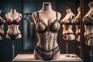 sensual lencería en un maniquí. ai generativo foto