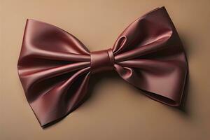 Beautiful and stylish bow tie on a solid colored background. ai generative photo