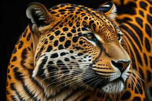 Portrait of a tiger on a solid color background. Close-up. ai generative photo