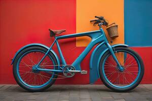 moderno naranja montaña bicicleta. ai generativo foto