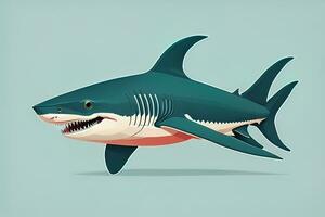 Shark with open mouth. Vector illustration of a shark with open mouth. ai generative photo