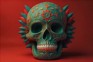 Day of the Dead sugar skull. Mexican sugar skull. ai generative photo