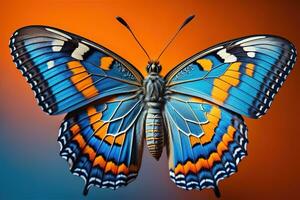 Butterfly Papilio machaon isolated on solid color background. ai generative photo