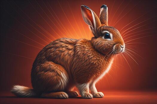 Easter bunny on a solid color background. ai generative photo