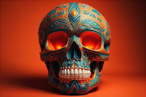 Day of the Dead sugar skull. Mexican sugar skull. ai generative photo