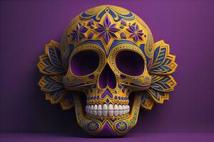 Day of the Dead sugar skull. Mexican sugar skull. ai generative photo