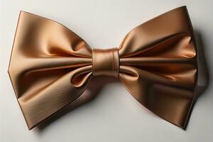 Beautiful and stylish bow tie on a solid colored background. ai generative photo