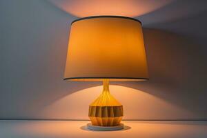 decorative table lamp on solid color background. ai generative photo