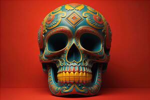 Day of the Dead sugar skull. Mexican sugar skull. ai generative photo