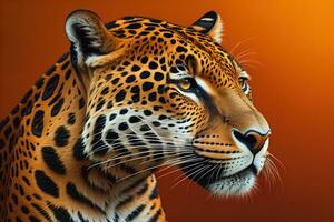 Portrait of a tiger on a solid color background. Close-up. ai generative photo