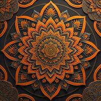 Mandala pattern. Vintage decorative elements. Hand drawn oriental background. ai generative photo