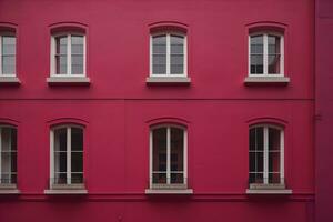 Colorful windows of a typical house in the city, ai generative photo