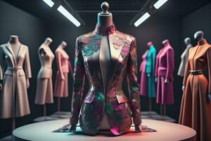 Futuristic fashion mannequin in the store. ai generative photo