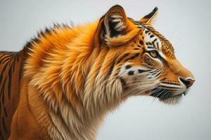 Portrait of a tiger on a solid color background. Close-up. ai generative photo