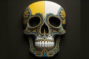 Day of the Dead sugar skull. Mexican sugar skull. ai generative photo