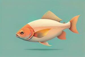 Illustration of a fish on a blue background, vector illustration. ai generative photo