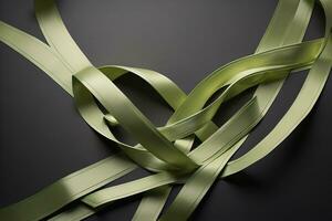 Shiny satin ribbon in brown color isolated on white background. ai generative photo