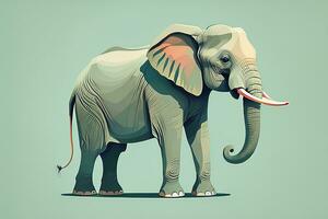 Vector illustration of an elephant. Isolated on a solid color background. ai generative photo