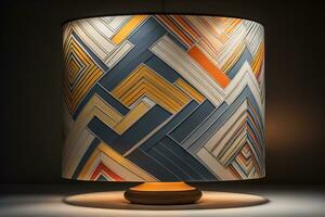 decorative table lamp on solid color background. ai generative photo
