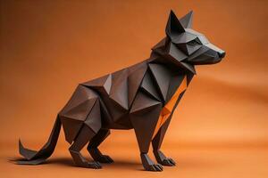 papel origami animal aislado en sólido color antecedentes. ai generativo foto