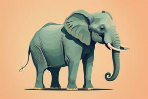 Vector illustration of an elephant. Isolated on a solid color background. ai generative photo