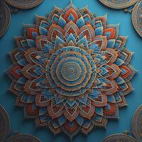 Mandala pattern. Vintage decorative elements. Hand drawn oriental background. ai generative photo