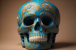 Day of the Dead sugar skull. Mexican sugar skull. ai generative photo