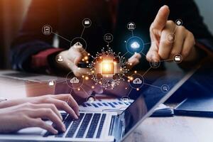 Digital transformation technology strategy, IoT, internet of things. transformation of ideas and the adoption of technology in business in the digital age, enhancing global business capabilities. Ai photo