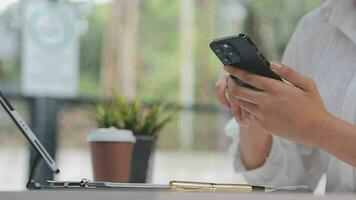 Financial analysts analyze business financial reports on a digital tablet planning investment project during a discussion at a meeting of corporate showing the results of their successful teamwork. video