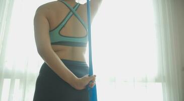 Close up image of attractive fit woman in gym photo