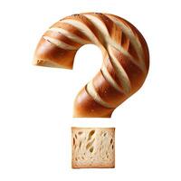 Bread typography text design question mark, photo