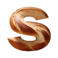 Bread typography text design lowercase alphabet s, photo