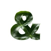 Green leaf typography text design and sign, AI Generative photo