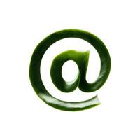 Green leaf typography text design hash tag, photo