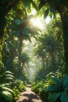 paisaje ilustración de selva lozano verde naturaleza planta foto