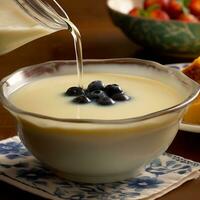 Milk pudding generative ai photo