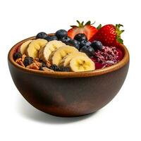 acai cuenco con frutas generativo ai foto