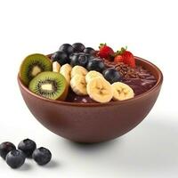 acai cuenco con frutas generativo ai foto