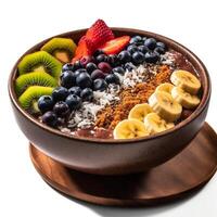 acai cuenco con frutas generativo ai foto