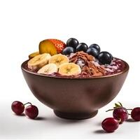 acai cuenco con frutas generativo ai foto