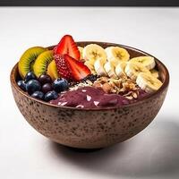 acai cuenco con frutas generativo ai foto