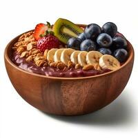 acai cuenco con frutas generativo ai foto