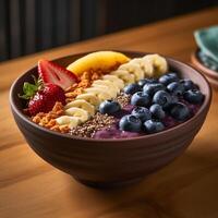 Acai bowl with fruits photo