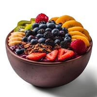 acai cuenco con frutas generativo ai foto