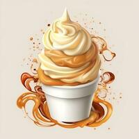 Delicious ice cream with caramel generative ai photo