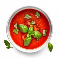 Tomato soup with basil gazpacho photo